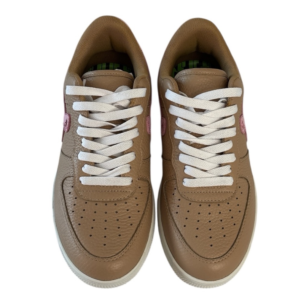John Geiger Women’s Size 7 Tan & Pink Leather Sneakers – New No Box - Picture 2 of 8